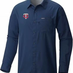 Flash Sale ✔️ Columbia Men's Minnesota Twins Navy Slack Tide Long Sleeve T-Shirt 😉