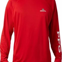 Buy 💯 Columbia Men's Georgia Bulldogs Red Terminal Tackle Long Sleeve T-Shirt ⭐