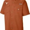 Buy 😀 Columbia Men's Texas Longhorns Burnt Orange Tamiami Button Down 👚 Shirt 🔔
