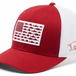 Best reviews of 👏 Columbia Men's Arkansas Razorbacks Cardinal Flag PFG Mesh Fitted Hat 🌟