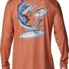 Discount 👏 Columbia Men's Terminal Tackle PFG Carey Chen Long Sleeve 👕 Shirt Island Orange/pelagic 😉