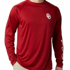 New ✔️ Columbia Men's Oklahoma Sooners Crimson Terminal Tackle Long Sleeve T-Shirt ✨