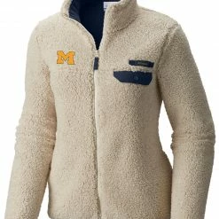Promo 🎁 Columbia 👩 Women's Michigan Wolverines Mountainside Full-Zip White Jacket 🛒