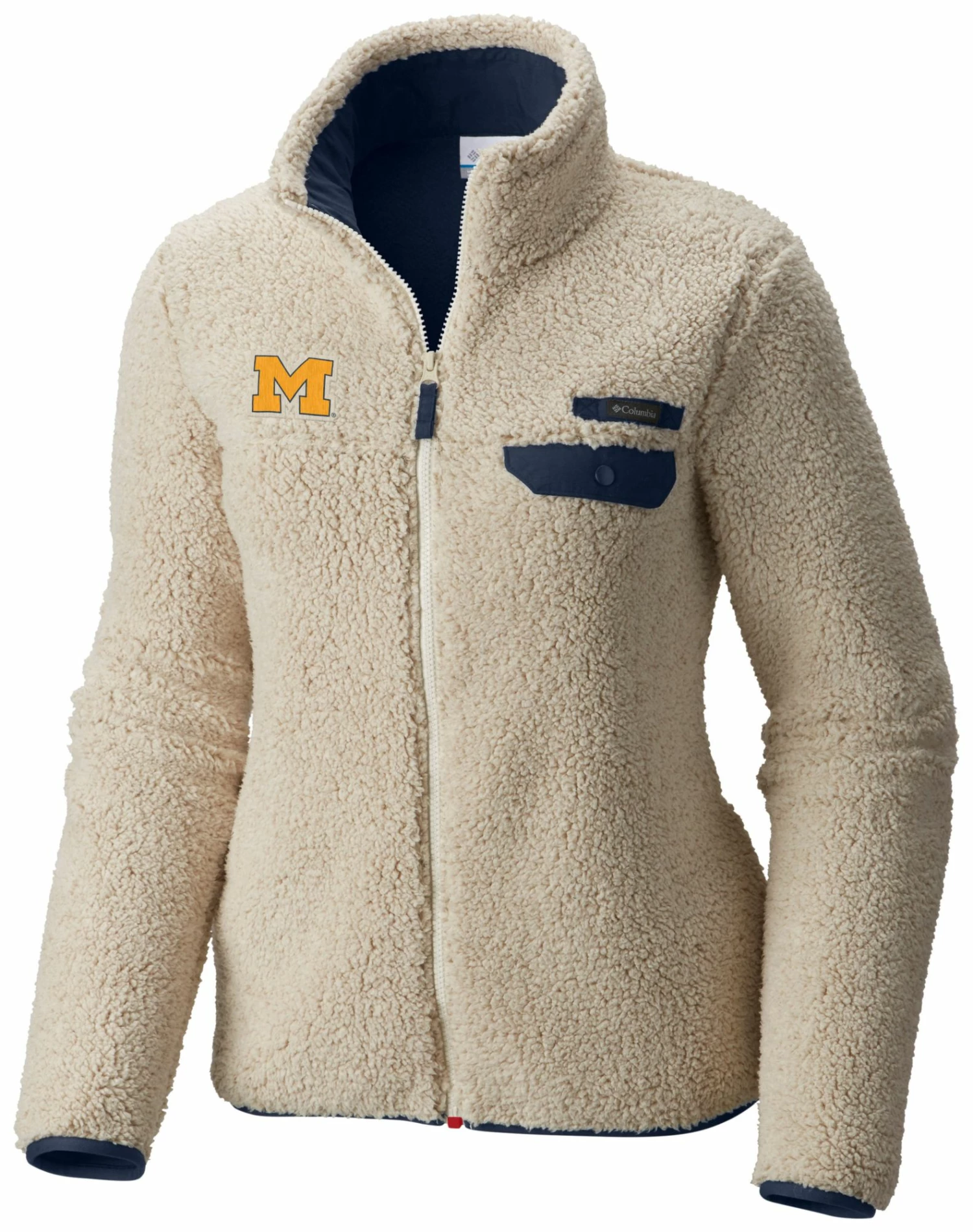 Promo π Columbia π© Women's Michigan Wolverines Mountainside Full-Zip White Jacket π
