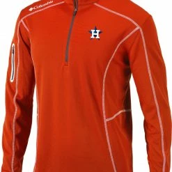 Hot Sale 👍 Columbia Men's Houston Astros Orange Shotgun Quarter-Zip 👕 Shirt ✨