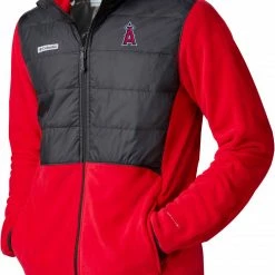 Hot Sale 🤩 Columbia Men's Los Angeles Angels Red Full-Zip Fleece Jacket 🛒