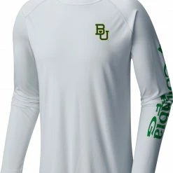 Outlet ⭐ Columbia Men's Baylor Bears White Terminal Tackle Long Sleeve T-Shirt 🎉