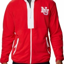 Buy 🔥 Columbia Men's Nebraska Cornhuskers Scarlet Back Bowl Full-Zip Fleece Jacket 🌟