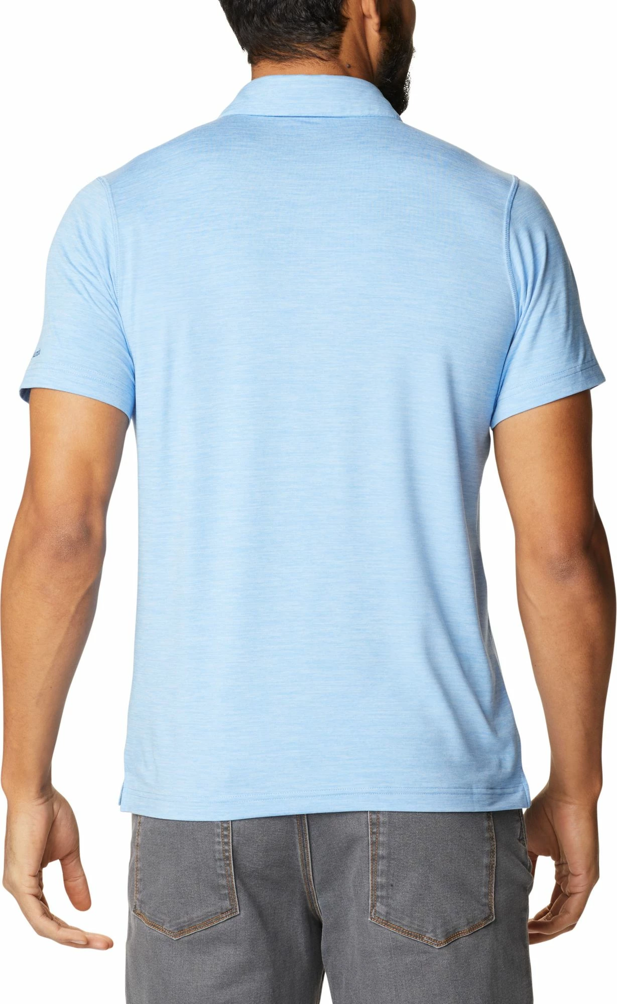 Discount 🔔 Columbia Men's North Carolina Tar 👠 Heels Carolina Blue Tech Trail Polo 💯 - Image 3