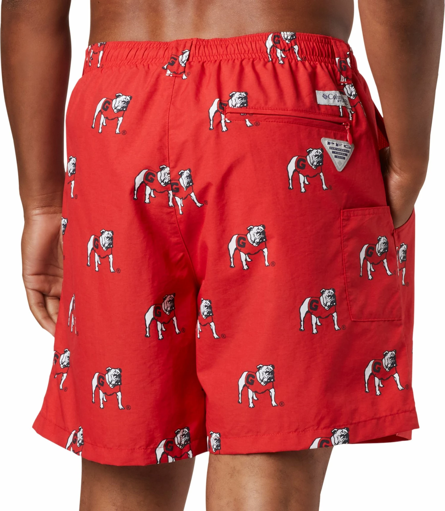 Discount 🎁 Columbia Men's Georgia Bulldogs Red Backcast II Printed Performance Shorts 🔔 - Image 2