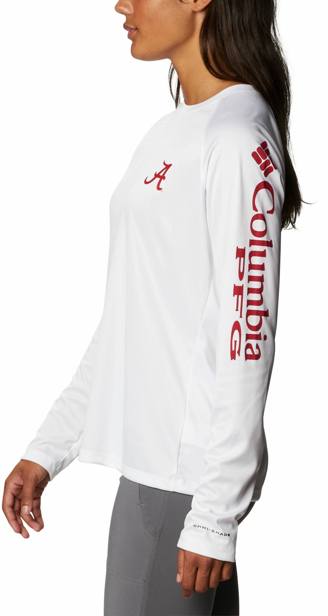 New ⌛ Columbia 👩 Women's Alabama Crimson Tide White Tidal Long Sleeve T-Shirt 🌟 - Image 2