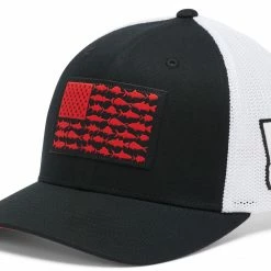 Outlet 🤩 Columbia Men's Georgia Bulldogs Black PFG Flag Mesh Fitted Hat 😉
