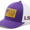 Wholesale 🔥 Columbia Men's LSU Tigers Purple PFG Flag Mesh Fitted Hat ⌛
