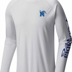 Brand new 👍 Columbia Men's Memphis Tigers White Terminal Tackle Long Sleeve T-Shirt ✔️
