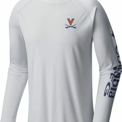 Hot Sale 💯 Columbia Men's Virginia Cavaliers White Terminal Tackle Long Sleeve T-Shirt 🔥