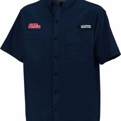Best deal 🧨 Columbia Men's Ole Miss Rebels Blue Tamiami Short Sleeve Performance 👚 Shirt ✨