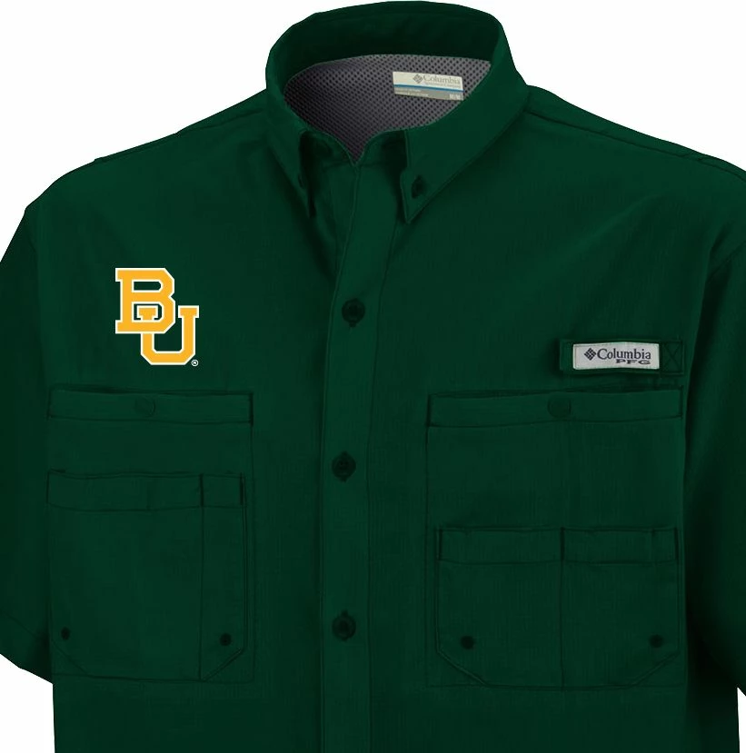 Top 10 ๐ Columbia Men's Baylor Bears Green Button-Down Performance Short Sleeve ๐ Shirt ๐ฅ - Image 2