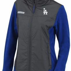 New 🛒 Columbia 👩 Women's Los Angeles Dodgers Blue Full-Zip Fleece Jacket ⌛