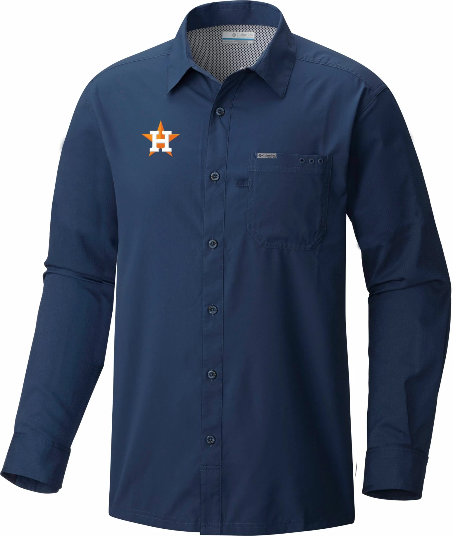 Cheapest 🌟 Columbia Men's Houston Astros Navy Slack Tide Long Sleeve T-Shirt 👏