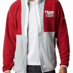 Flash Sale 💯 Columbia Men's Oklahoma Sooners Crimson Back Bowl Full-Zip Fleece Jacket 👏