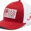 Cheapest 😍 Columbia Men's Alabama Crimson Tide Crimson PFG Flag Mesh Fitted Hat ✨
