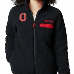 Cheap 🎁 Columbia 👩 Women's Ohio State Mountain Side Heavyweight Full-Zip Black Jacket ⭐