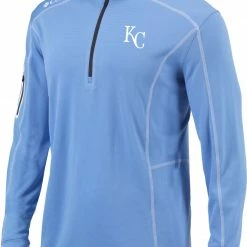 New 🔥 Columbia Men's Kansas City Royals White Shotgun Quarter-Zip 👚 Shirt ✔️