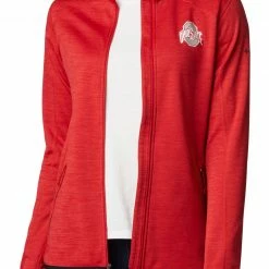 Best Pirce 💯 Columbia 👩 Women's Ohio State Buckeyes Scarlet Darling Days Full-Zip Hoodie 😀
