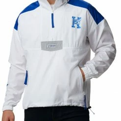 Best deal 🥰 Columbia Men's Kentucky Wildcats Santa Ana Quarter-Zip Anorak White Jacket 🧨