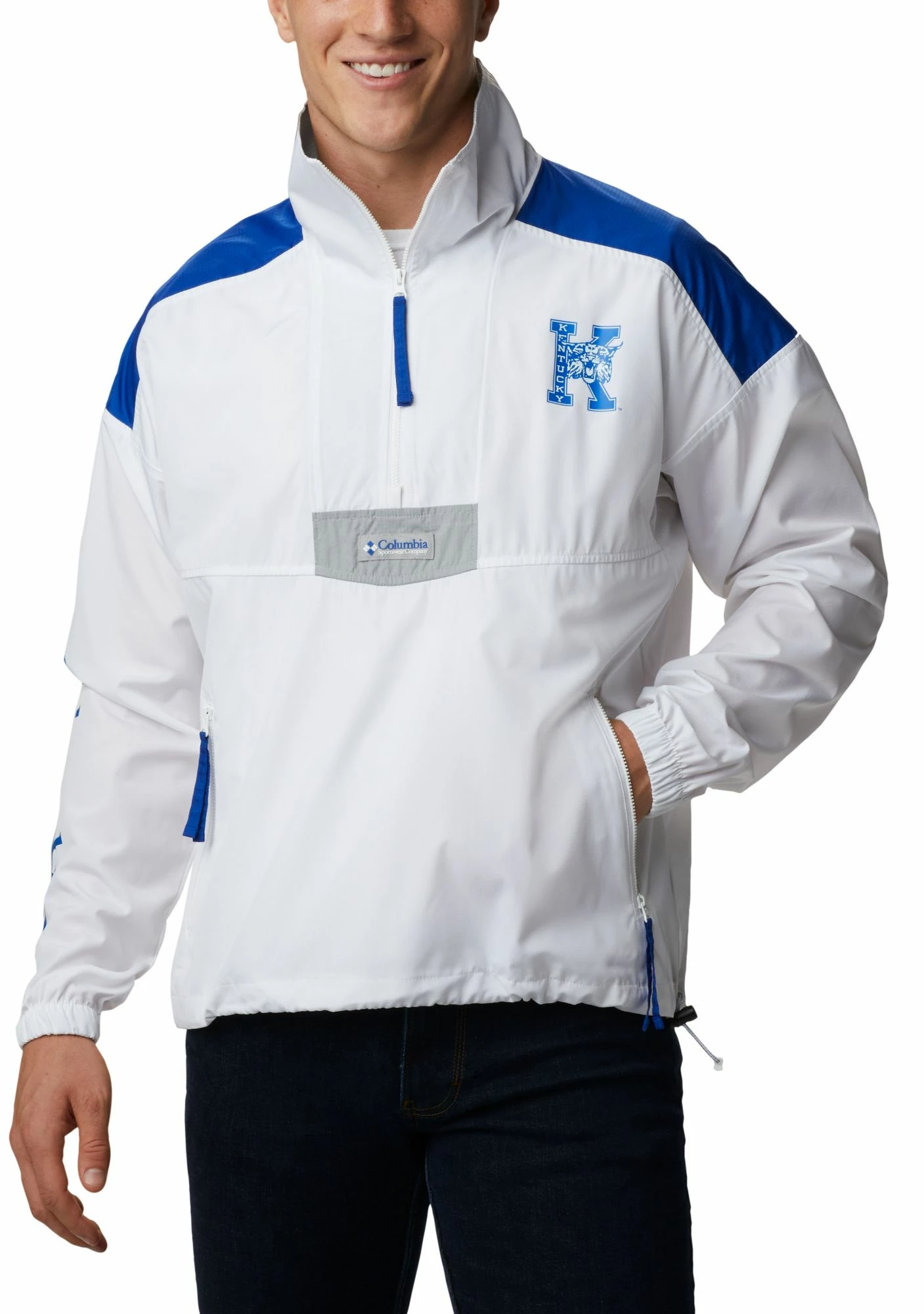 Best deal ๐ฅฐ Columbia Men's Kentucky Wildcats Santa Ana Quarter-Zip Anorak White Jacket ๐งจ