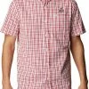 Cheap 🌟 Columbia Men's Ohio State Buckeyes Scarlet Rapid Rivers Button Down 👚 Shirt 🌟