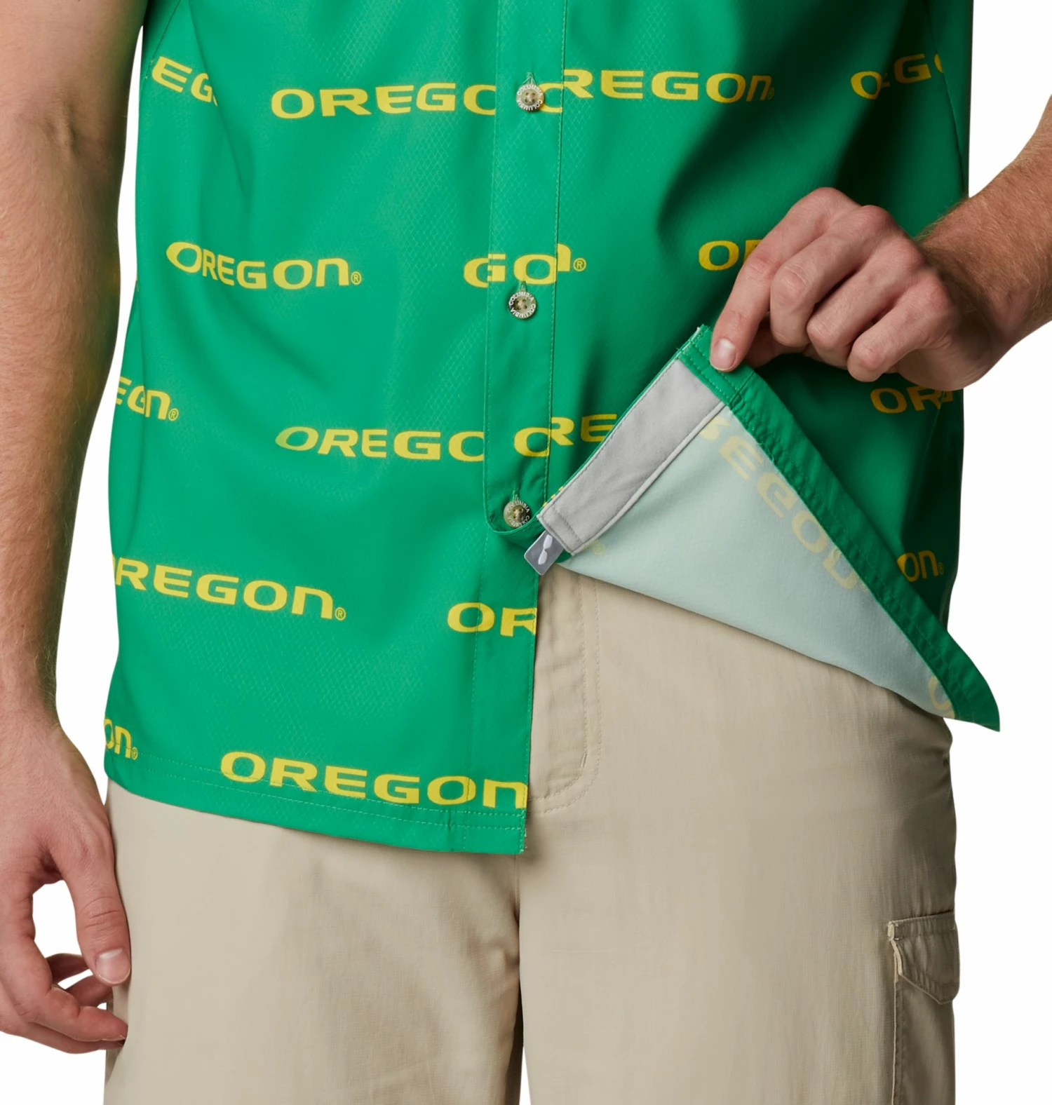 Best Sale 🎁 Columbia Men's Oregon Ducks Green Super Slack Tide Button Down 👚 Shirt 😍 - Image 4