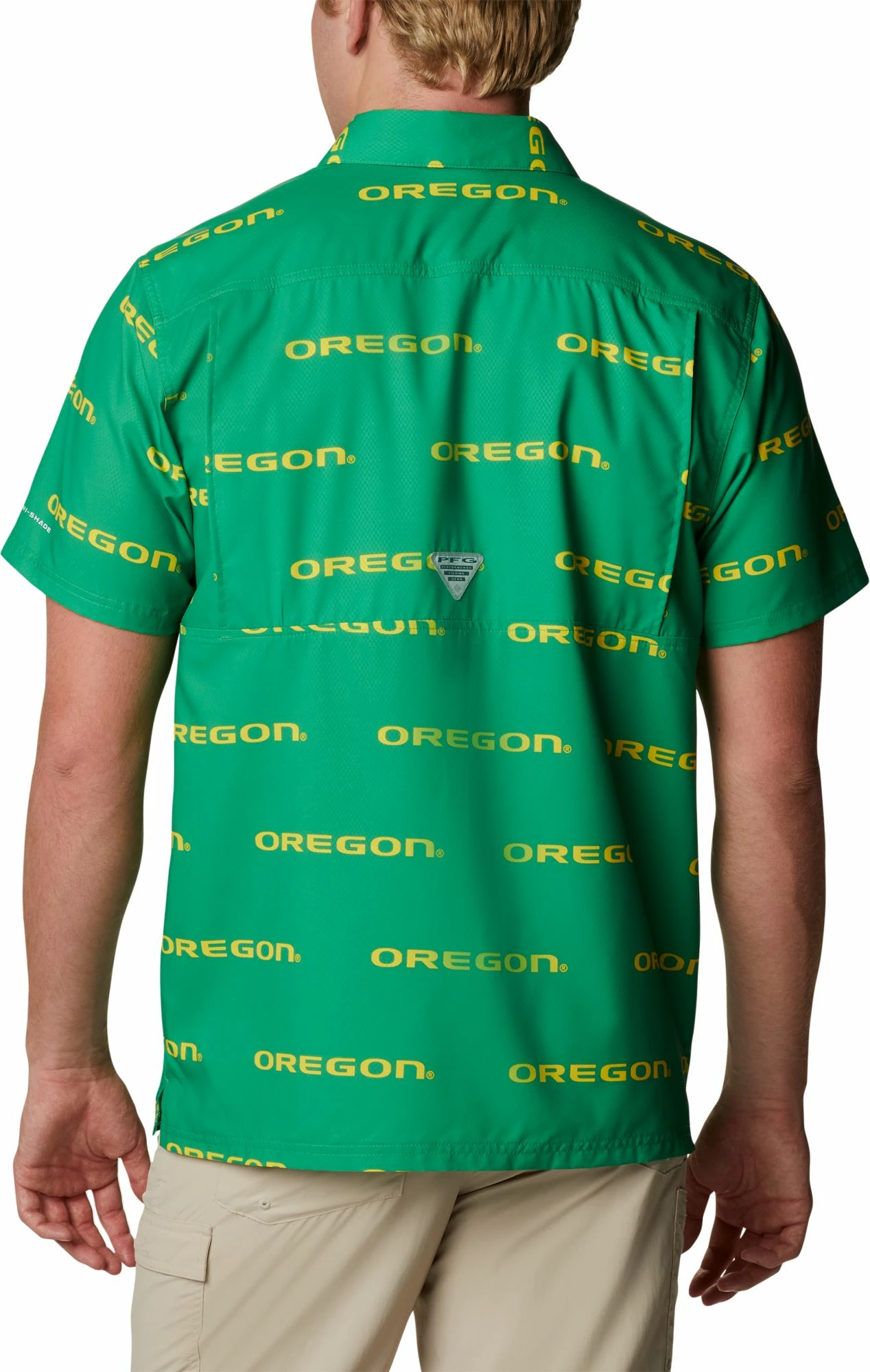 Best Sale 🎁 Columbia Men's Oregon Ducks Green Super Slack Tide Button Down 👚 Shirt 😍 - Image 6