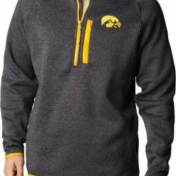Deals 🌟 Columbia Men's Iowa Hawkeyes Black Canyon Point Half-Zip Pullover Fleece Jacket ❤️