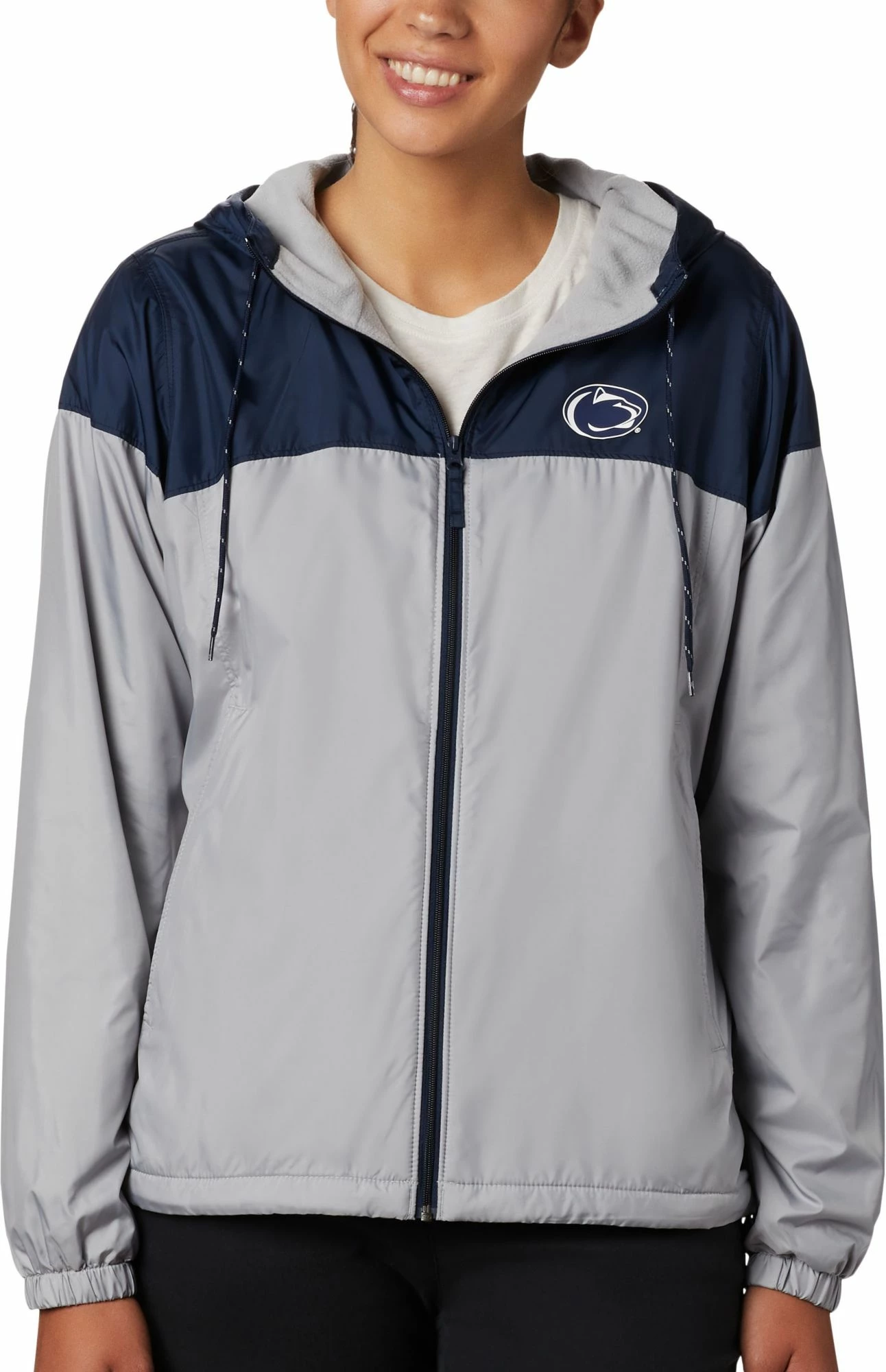 Outlet ❤️ Columbia 👩 Women's Penn State Nittany Lions Blue/Grey CLG Flash Forward Lined Jacket 👏