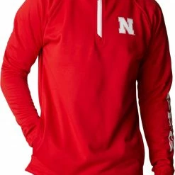 Budget 💯 Columbia Men's Nebraska Cornhuskers Scarlet PFG Terminal Tackle Quarter-Zip Pullover 👕 Shirt 🔥