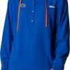 Cheapest 👏 Columbia 👩 Women's Florida Gators Blue PFG Tamiami Quarter-Snap Long Sleeve Hooded 👕 Shirt 👍
