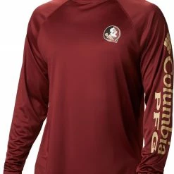 Best Sale ✔️ Columbia Men's Florida State Seminoles Garnet Terminal Tackle Long Sleeve T-Shirt 💯