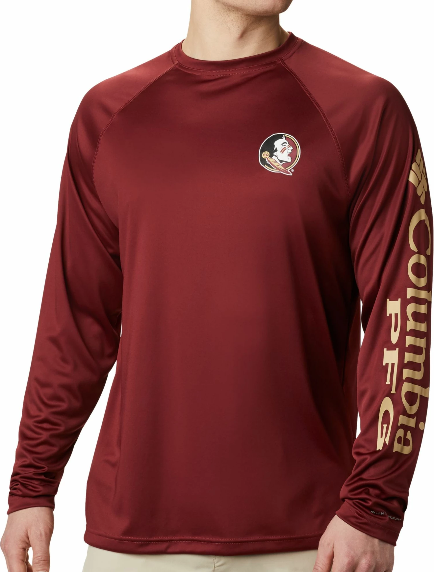 Best Sale ✔️ Columbia Men's Florida State Seminoles Garnet Terminal Tackle Long Sleeve T-Shirt 💯