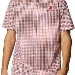 Best Sale 🎉 Columbia Men's Alabama Crimson Tide Crimson Rapid Rivers Button Down 👚 Shirt ✨