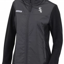 New 😉 Columbia 👩 Women's Chicago White Sox Black Full-Zip Fleece Jacket 👍