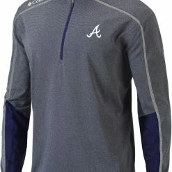 Outlet ⭐ Columbia Men's Atlanta Braves Navy Shotgun 2.0 Quarter-Zip 👚 Shirt 😀