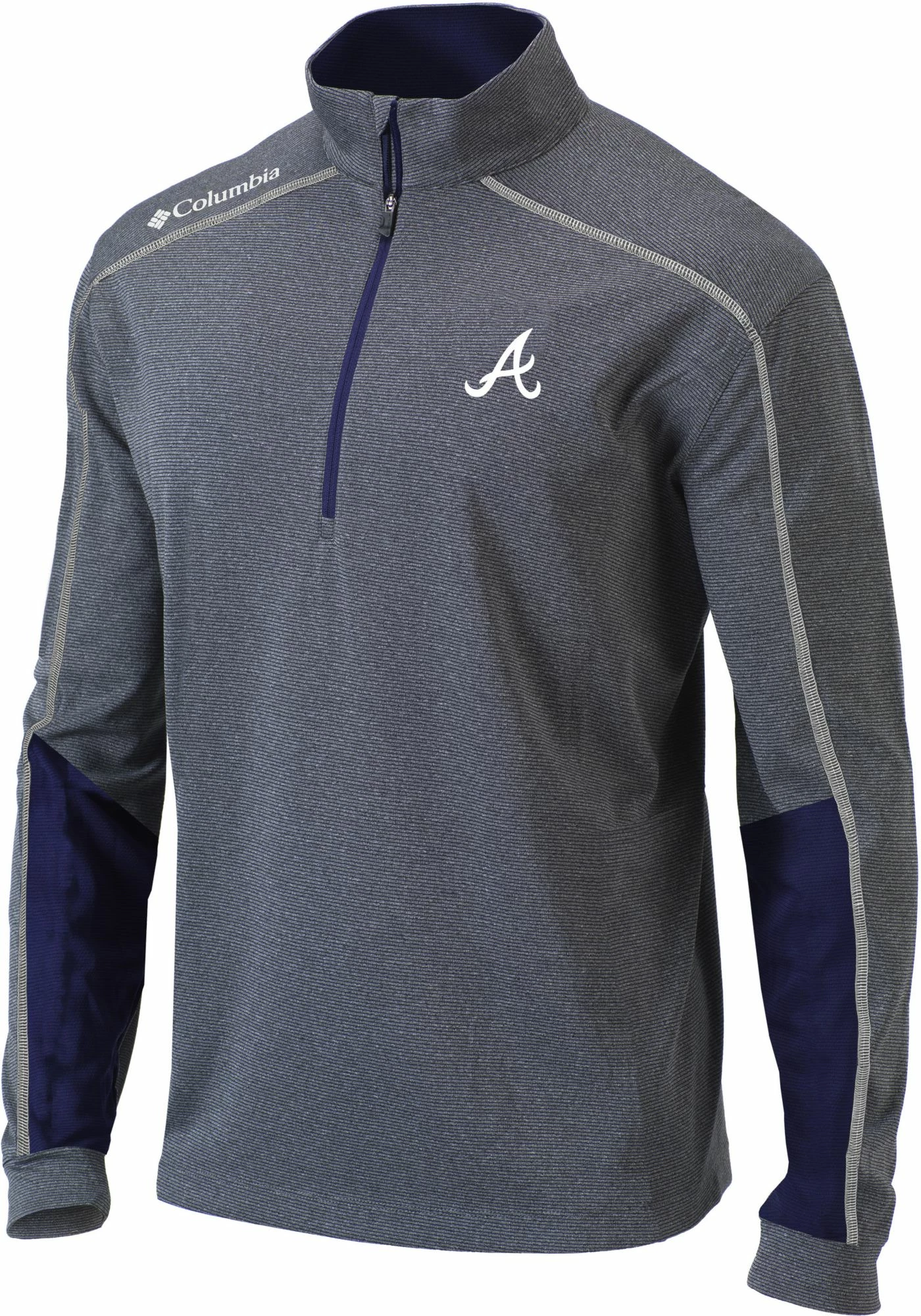 Outlet ⭐ Columbia Men's Atlanta Braves Navy Shotgun 2.0 Quarter-Zip 👚 Shirt 😀