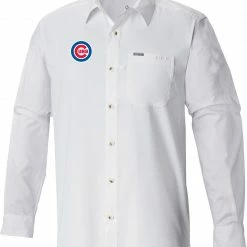 Best reviews of 👍 Columbia Men's Chicago Cubs White Slack Tide Long Sleeve T-Shirt 🤩
