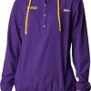 Buy 😉 Columbia 👩 Women's LSU Tigers Purple PFG Tamiami Quarter-Snap Long Sleeve Hooded 👚 Shirt ✔️
