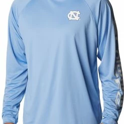 Best Pirce 🌟 Columbia Men's North Carolina Tar 👠 Heels White Terminal Tackle Long Sleeve T-Shirt 🧨