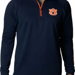 Wholesale ⌛ Columbia Men's Auburn Tigers Blue PFG Terminal Tackle Quarter-Zip Pullover 👕 Shirt 🤩