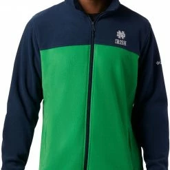 Deals ✨ Columbia Men's Notre Dame Fighting Irish Navy Flanker Full-Zip Fleece Jacket 😉