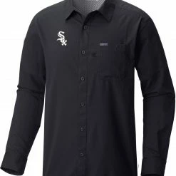 Hot Sale 👏 Columbia Men's Chicago White Sox Black Slack Tide Long Sleeve T-Shirt 😉