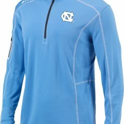 Outlet 🥰 Columbia Men's North Carolina Tar 👠 Heels Carolina Blue Shotgun Quarter-Zip 👚 Shirt 🔥
